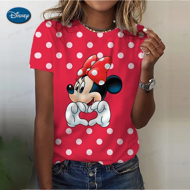 Camiseta de niña, manga corta roja de Minnie Mouse ©Disney