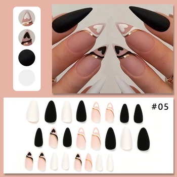 24Pcs-Set-Love-Heart-Line-Press-on-Fake-Nails-Full-Cover-Artificial-Wearable-Nail-Beauty-Tips jpg