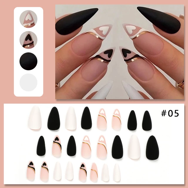 24Pcs-Set-Love-Heart-Line-Press-on-Fake-Nails-Full-Cover-Artificial-Wearable-Nail-Beauty-Tips jpg