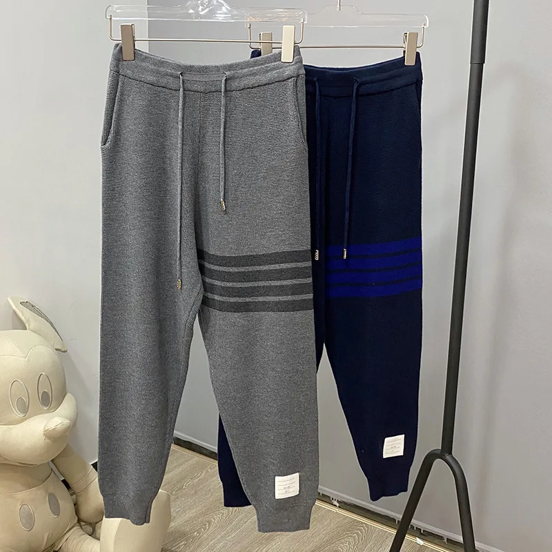 High Quality Woven Waffle Sweaters Womens Spring and Autumn 2023 New Retro High Waist Slim Harem Pants Loose Casual Sweatpants women straw woven waist belt elastic retro waistband wide braided stretching dress belt expandable stretch belts webbing strap