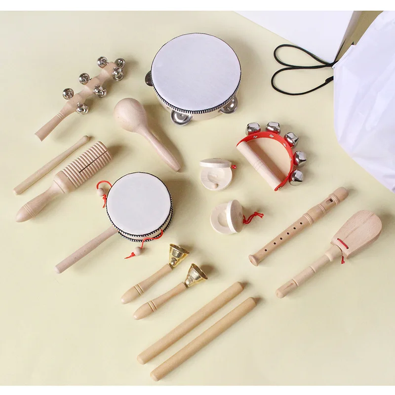 Orff Wooden Instrument Set for Children's Percussion Instrument Kindergarten Baby Music Early Learning Education Teaching Aids 2