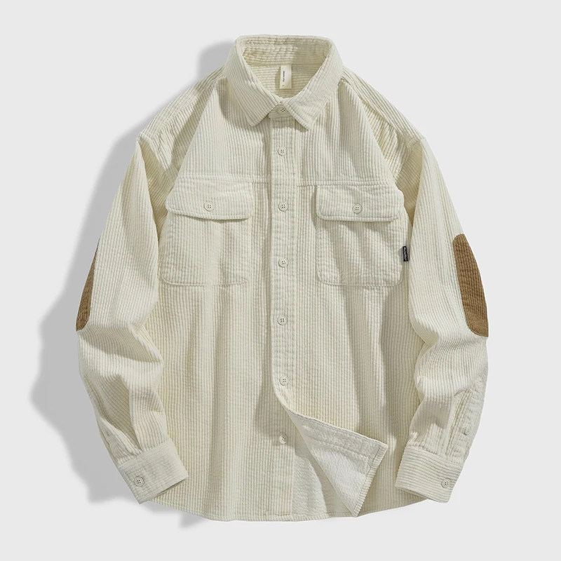 

Men Japanese Streetwear Vintage Fashion Loose Casual Long Sleeve Corduroy Cargo Shirts Women Oversize Plus Fat Shirts Blouses