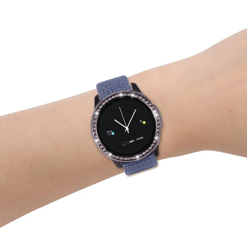 삼성 갤럭시 시계 Active2 용 케이스 40mm 44mm 범퍼 보호기 HD 풀 커버리지 스크린 단일 행 드릴 블링 보호 커버