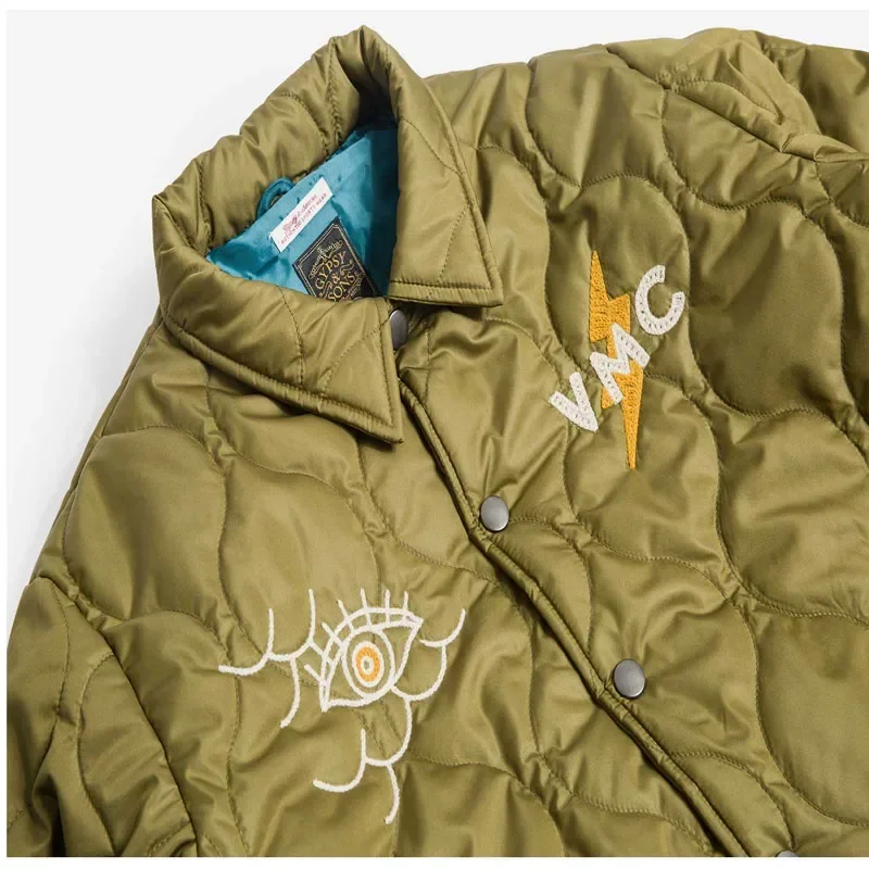 New Arrival Winter Cotton Jacket Vintage Handmade Embroidered Warm Coat Trend Men Parkas