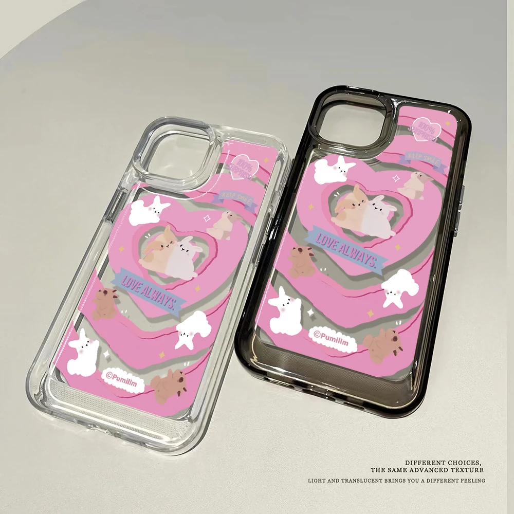 Custodia Love Heart Pink Rabbit Per Iphone 14 13 11 Pro Max 12 Mini Xs Xr X 8 7 Plus Se2022 14Pro 13Pro 12Pro Ipones 14 Cover