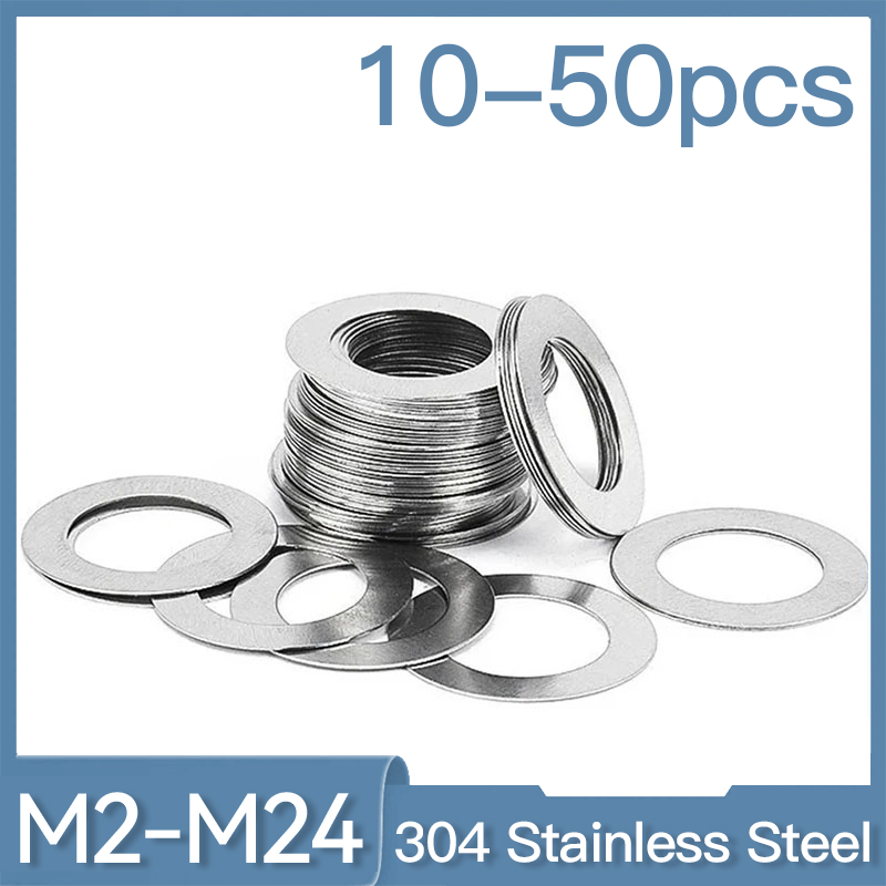 10-50Pcs M3 M4 M5 M6 -M40 DIN988 304 Stainless Steel Adjusting Ultrathin Precision Shim Gasket Ultra Thin Flat Wafer Washer
