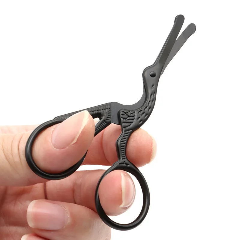 Black Nose Hair Scissors Stainless Steel Round Head Beauty Trimmer Nose Hair Trimmers Portable Ergonomics Nose Hair Cutter Tools 3