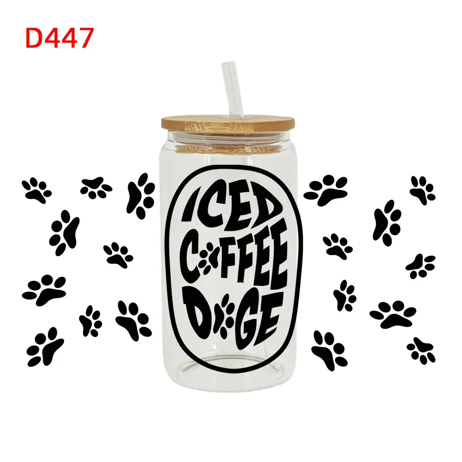 3D UV DTF Transfers Stickers 16oz Cup Wraps Animal Paw Printed For DIY Glass Ceramic Metal Leather Etc Material Surface D380