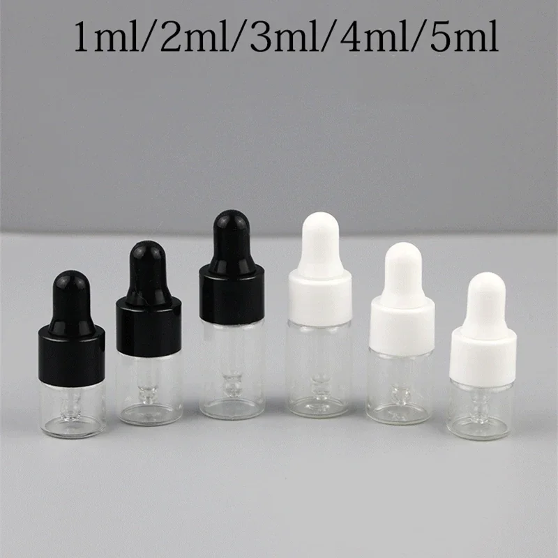 3ml Transparent Small Dropper Bottle Mini 1ml Essential Oil Essence Stoste Sample 5ml Divided Glass Empty Containers Wholesale
