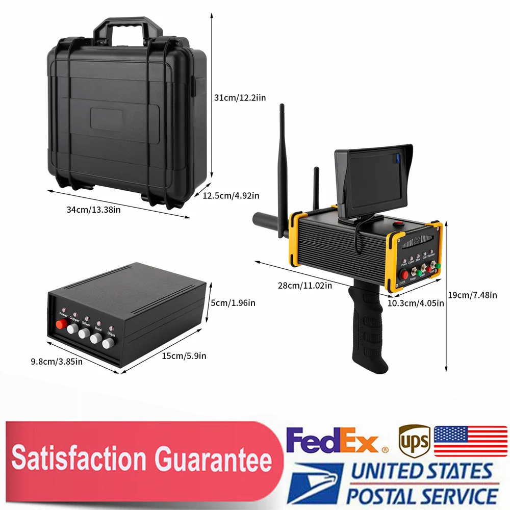 

Finder Underground Metal Detector Gold Metal Scanner with High Definition Screen for Gold Silver Copper AC100‑240V(US Plug)