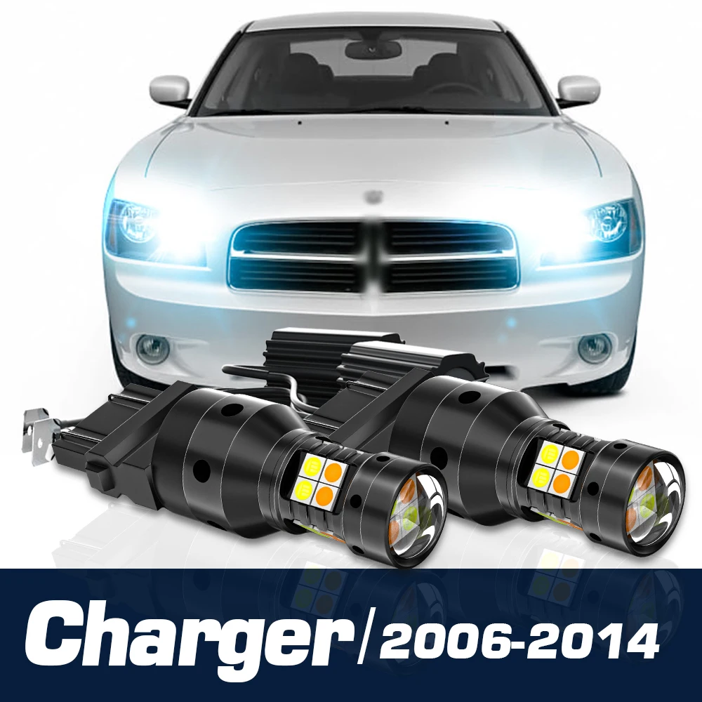 2pcs LED Dual Mode Turn Signal+Daytime Running Light Canbus Accessories DRL For Dodge Charger