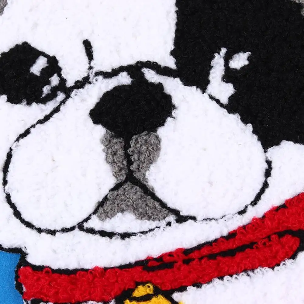 프랑스 불독 수건 자수 패치 사랑스러운 수건 개 패치에 큰 철 DIY 장식 의류 수하물 액세서리