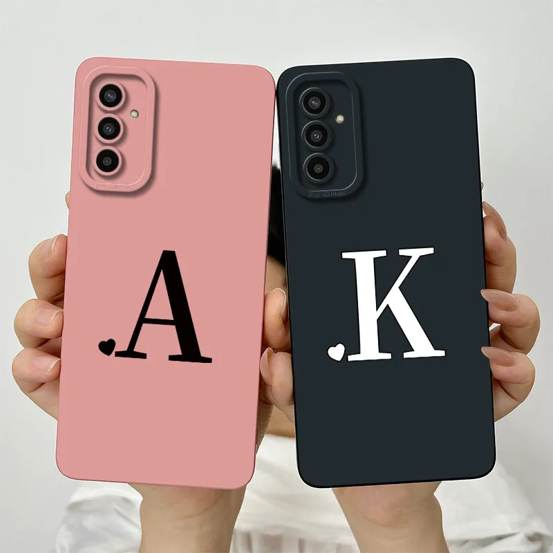 Cute Initial Letters Full Protection Shockproof Soft Silicone Phone Case
