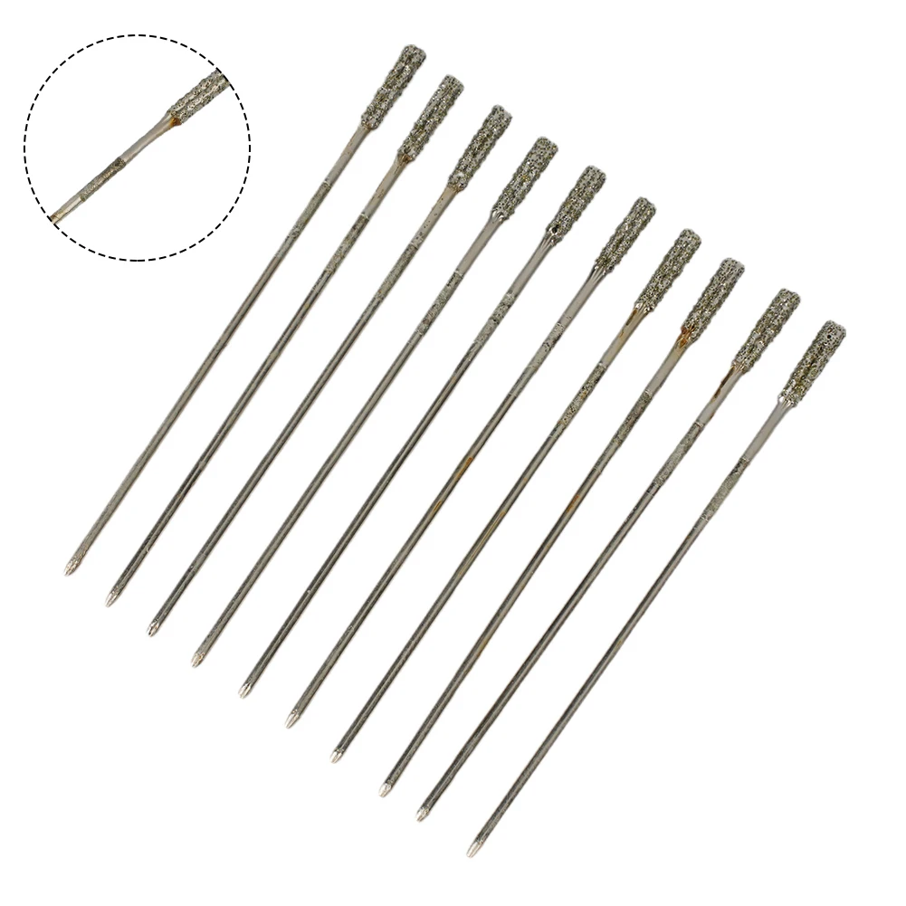 

10pcs 1.5mm Diamond Coated Tipped Drill Bits Fits Tile Glass Jewellery Hole Saw Drilling Jade Agate Power Tool Accessories