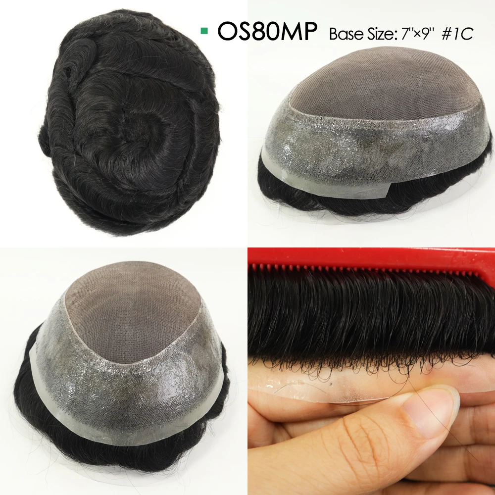 Mono Lace and PU Mens Toupee Different Size and Base Wig For Men Indian Hair Men's Capillary Prothesis Toupee