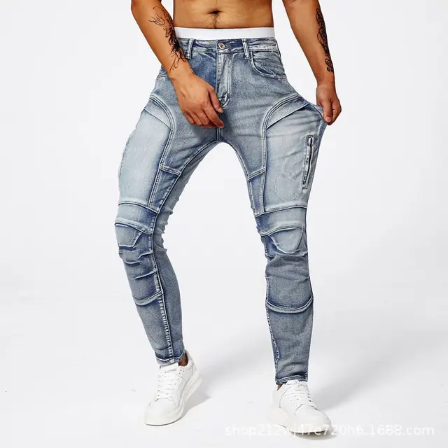 2025 Nouveaux pantalons de loisirs moto jeans pantalons d'équitation tout-terrain motocross pantalons d'équitation conception de fermeture éclair plusieurs poches 1