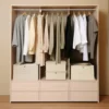 Clothes Storage Bins with Zipper Lid with Handles Foldable Lidded Cotton Linen Fabric Cube Basket Closet Organizer Container Box 6