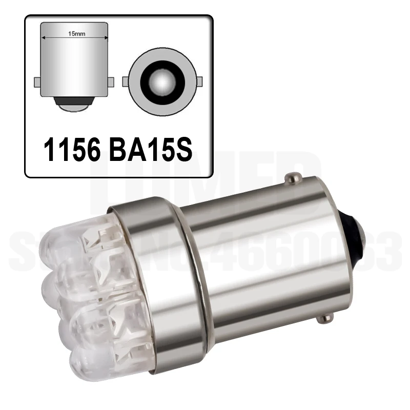�ڵ��� ���� �극��ũ ��, 1156 1157 BA15S BAY15D P21W 9 LED �ڵ��� ����, �ڵ� ���� ���õ�, R5W SMD, DC 12V 24V, 10 ��