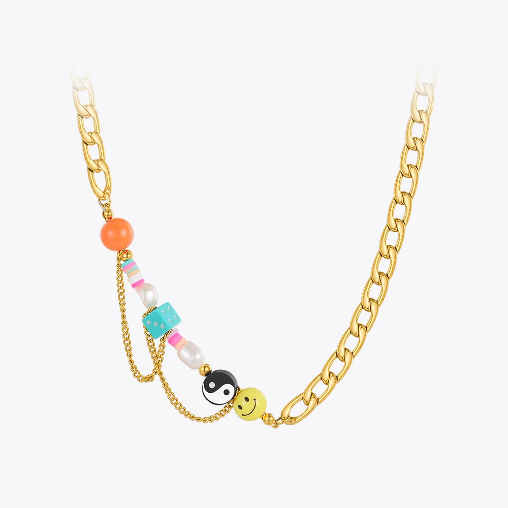 ENFASHION Smile Accessories Necklace For Women Gold Color Necklaces Choker Colar Feminino Stainless Steel Fashion Jewelry P3270 | Украшения