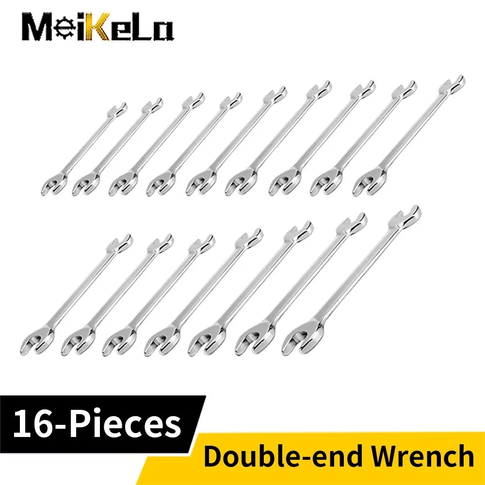 Meikela16PiecesWrench632MMDoubleSidedOpenEndWrenchForCar
