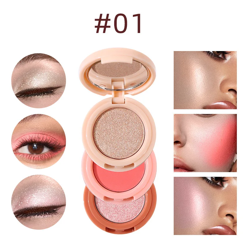 Triad Colors Sandwich Bento Palette Blush Highlighter Eyeshadow Pearlescent Matte Mini Portable Makeup Palette Cosmetics Makeups 5