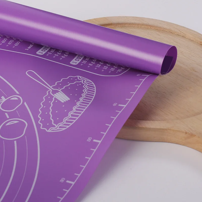 Silicone Pastry Mat Non Slip Non Stick Baking Fondant Mat Pie Pizza Cookies Easy Clean Kneading with Scale for Silicone Baking Mat