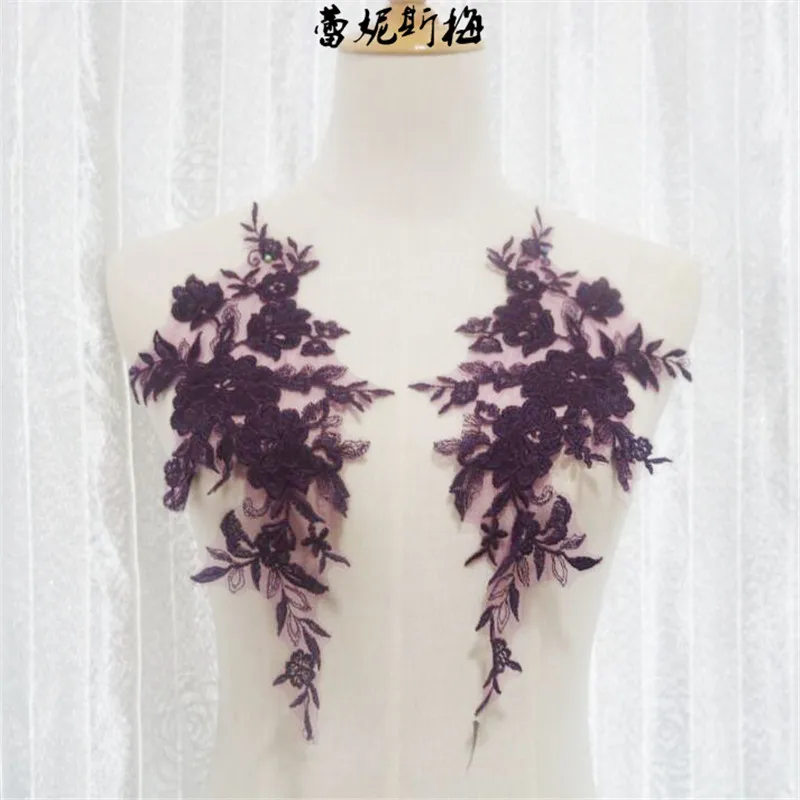 Elegant Floral Embroidery Lace Applique – 45 Colors Wedding Dress Trims