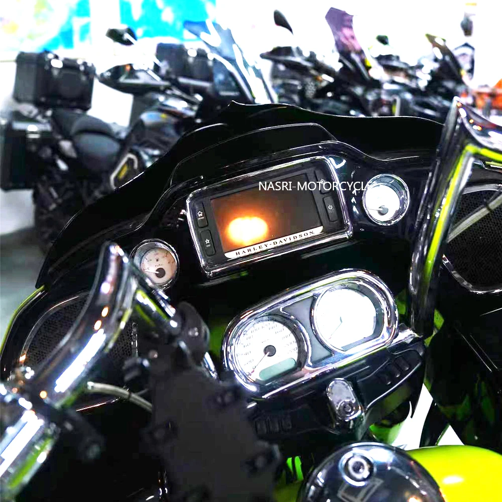 For Harley Touring Road Glide 2015- Windshields Motorcycle Upper Windscreen Wind Deflector Fairing Cover Black