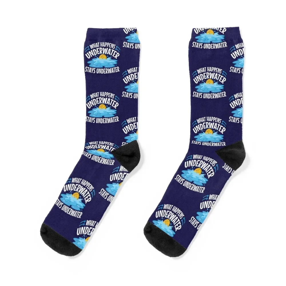 

Water Polo What Happens Underwater Stays Underwater Socks Soccer colored Boy Child Socks Women's