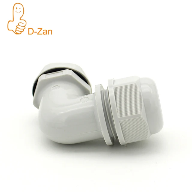 IP68 ROHS nylon waterproof ip68 90 degree elbow nylon plastic cable gland