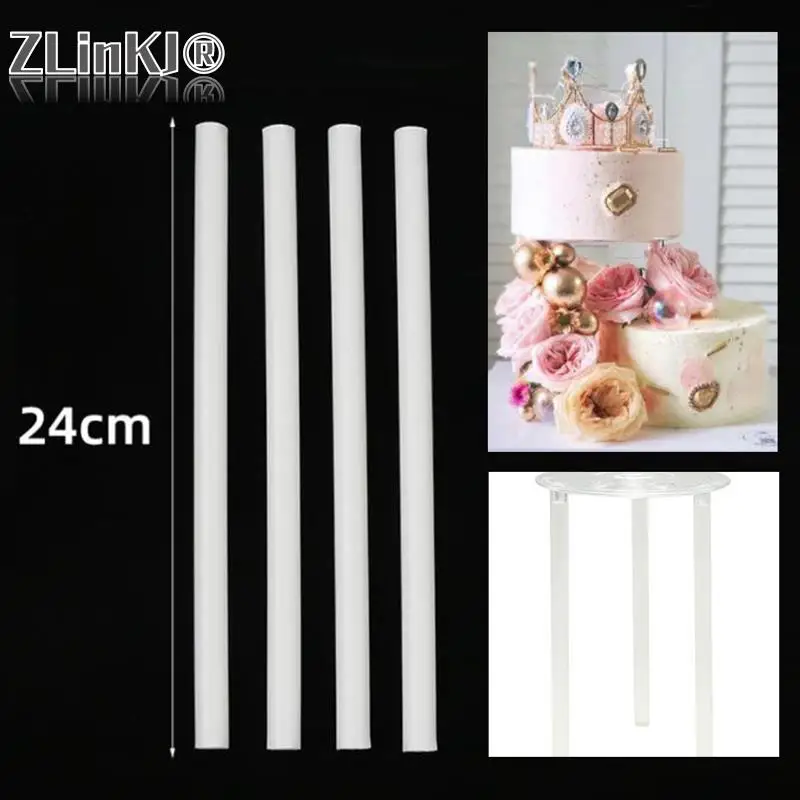 10Pcs Cake Dowels White Plastic Cake Support Rods Round Dowels Straws Reusable