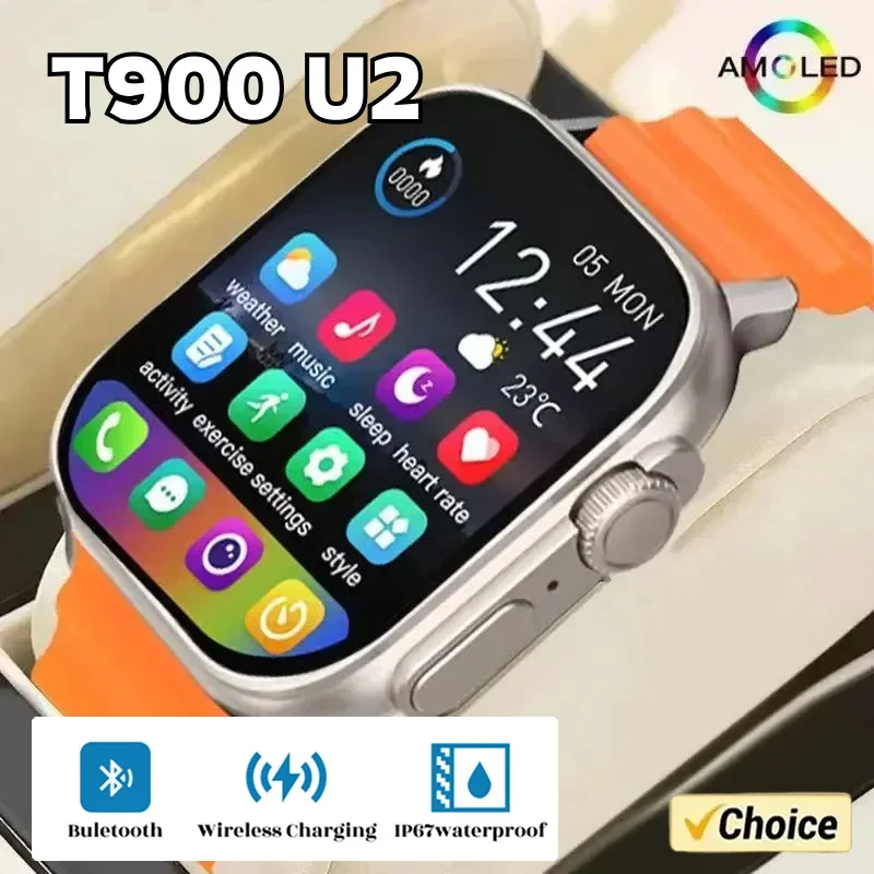 Watch T900 U2 Smart Watch 49mm NFC Men Women GPS Track Bluetooth Call BT Music Games Wireless Charging smart watch