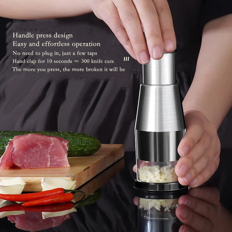 Garlic Masher Garlic Crusher Pressing Handheld Food Chopper Slicer Dicer Mixer Kitchen Vegetable Slicer Peeler Tools for Kitchen Restaurant