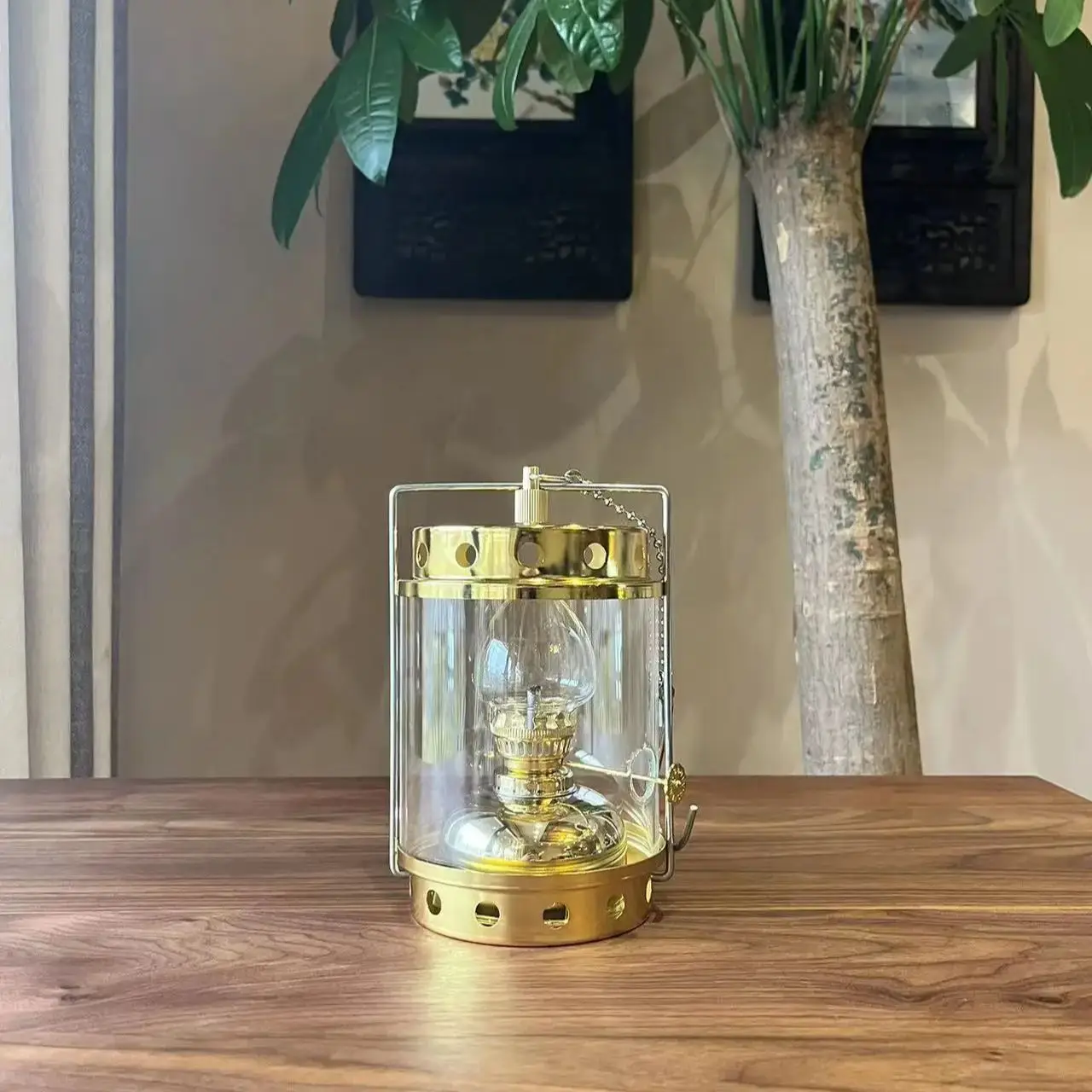 A-8 -Lampe à gaz globe en verre, abat jour en verre, lampe d'atmosphère