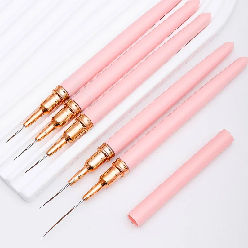 5pcs Nail Art Brushes Liner Striping Brush Super Fine Nail Art Long Striper Pen Set Coloring Brushes Manicure Brush Paint Brush Nail Art Brush