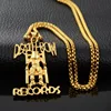 Hip Hop Nightclub TUPAC Chain DEATH ROW Records Necklace For Men New Rap Stainless Steel Pendant Jewelry 2