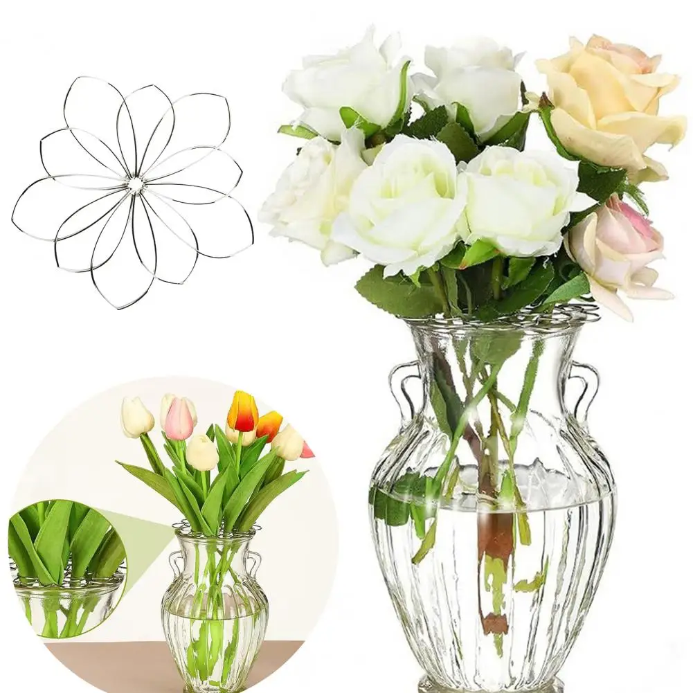 Metal Vase Flower Arranger Grid Floral Stem Holder Multi-holes Bouquet Plant Fixation Flower Frog Iron Floral Arrangement Tool 2