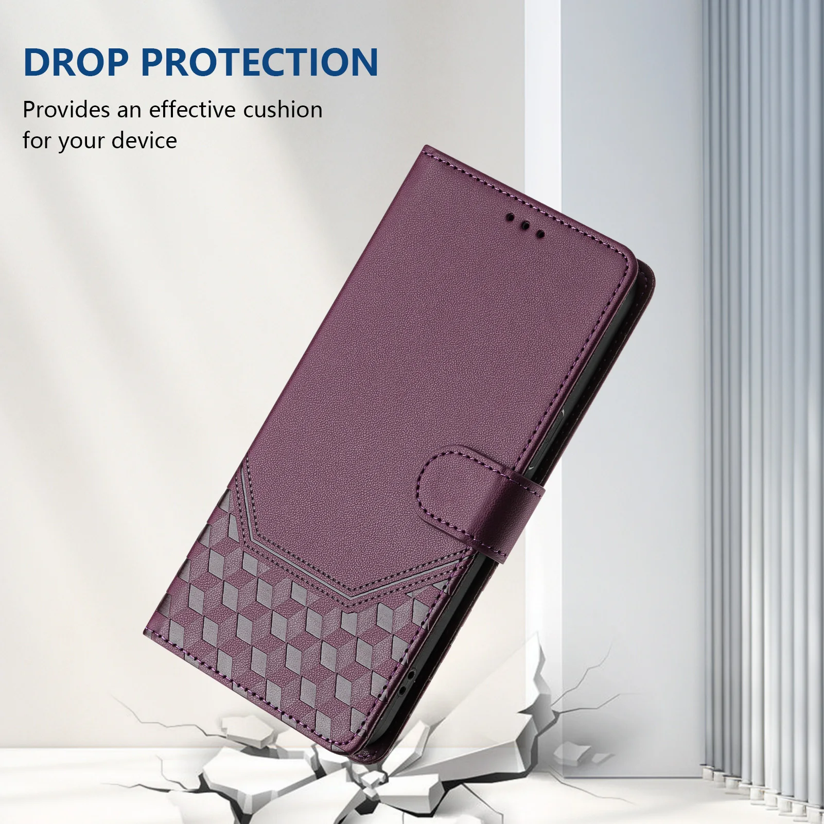 Premium 3D Leather Wallet Phone Case with Card Slots and Stand Functionality