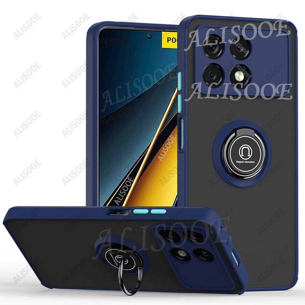 Kickstand Armor Ring Holder Protective Case - Shockproof Cover