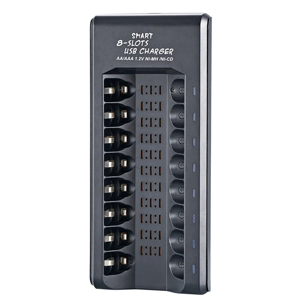 Rechargeable Battery Charger USB Output 8 Slots Fast Charging Short Circuit Protection for 1.2V NiMH AAA/AA Batteries Charger - 5