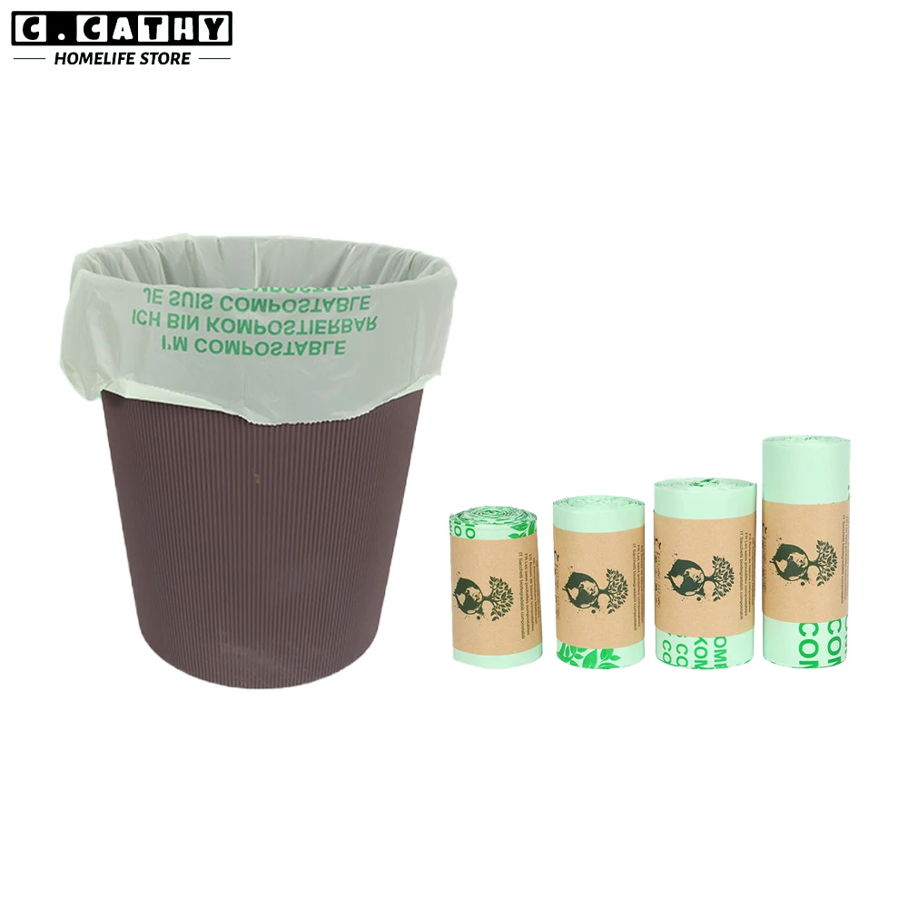 50/100 pz sacchetto della spazzatura biodegradabile amido di mais compostabile riciclaggio Pet cacca cucina sacchetto della spazzatura degradabile per uso domestico