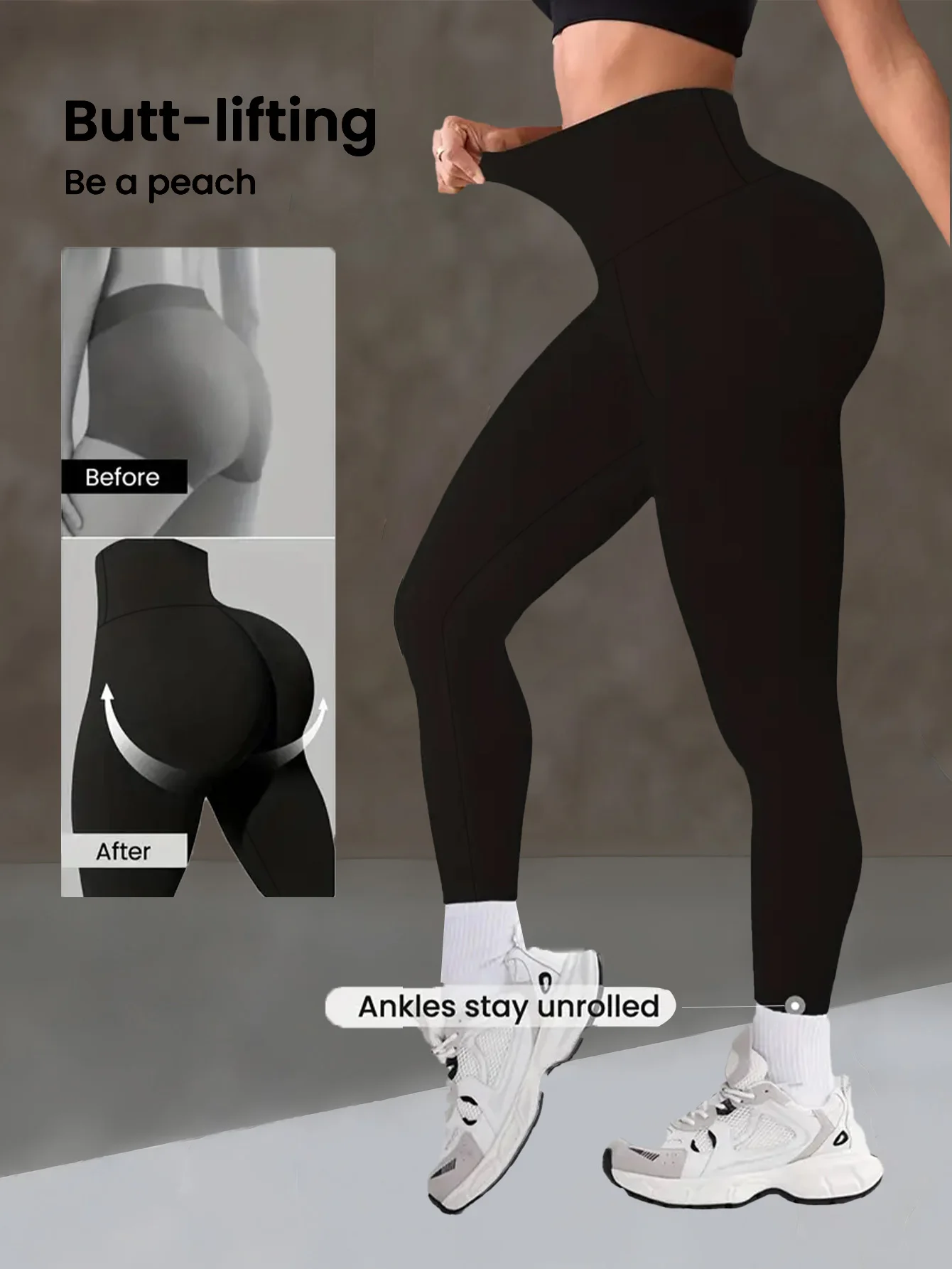 Womens Sports High Waist Skinny Leggings Elastic Slim Tummy Control Hip Lifting For Yoga Running Outdoor Cycling 6