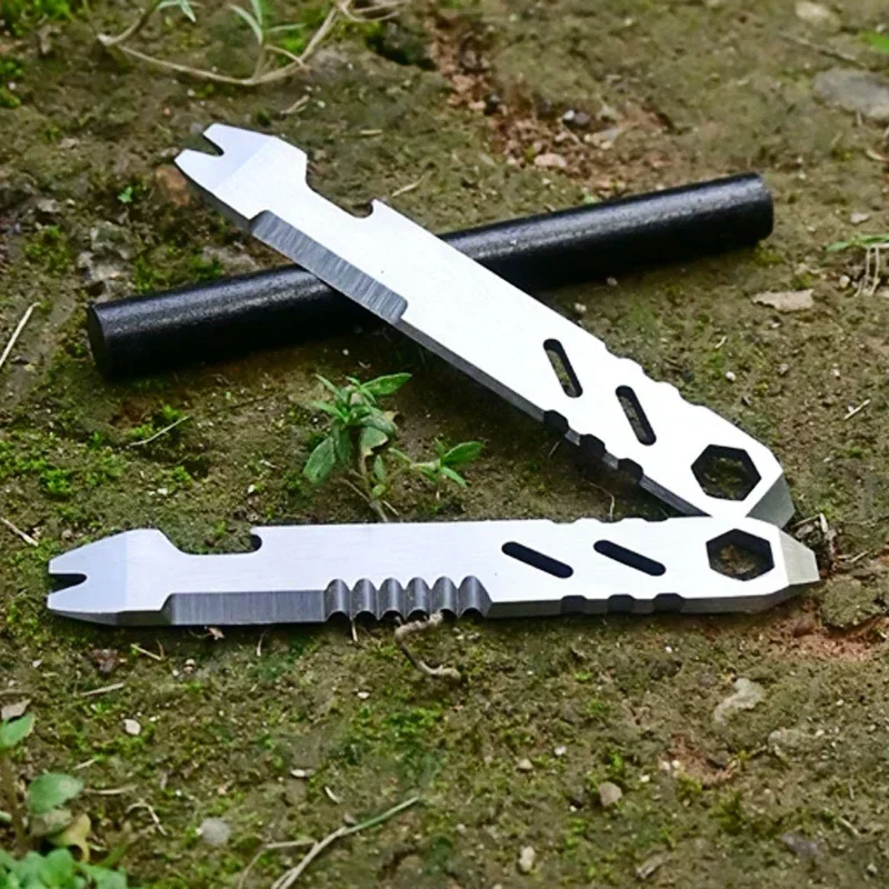 Pry Bar Mini Stainless Steel Multifunctional Pry Bar Mini EDC Hex Wrench Bottle Opener