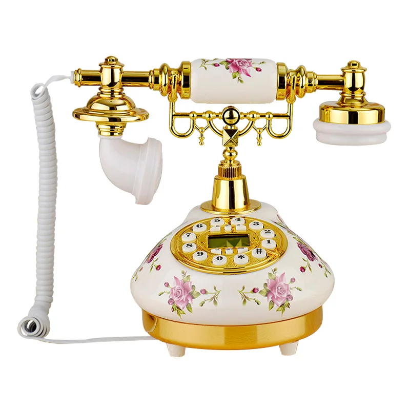 Vintage telephone, European ceramic fixed telephone, landline ceramic antique telephone