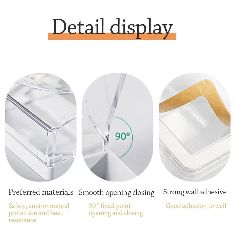 Description Picture 6 of itemPortable Self-Adhesive Switch Protective Cover Waterproof Kids Safety Electric Plug Cover Power Outlet Socket Protector