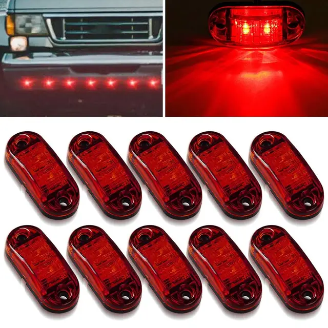 Acheter 1/2/10 pièces 12V 24V 3 feux de position latéraux LED feux externes  de voiture feux arrière d'avertissement feux de freinage pour camion  remorque camion Bus