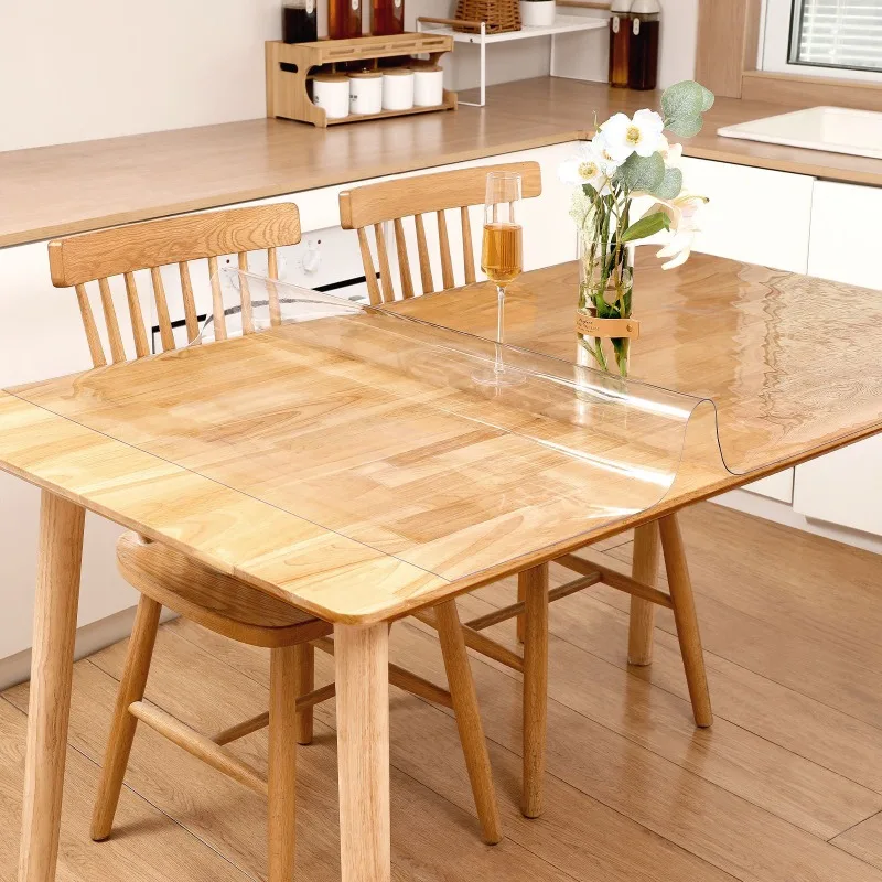 

Transparent Tablecloth Coffee Table Table Mat Pvc Soft Glass Waterproof Oilproof Washable Odorless Student Table Mat