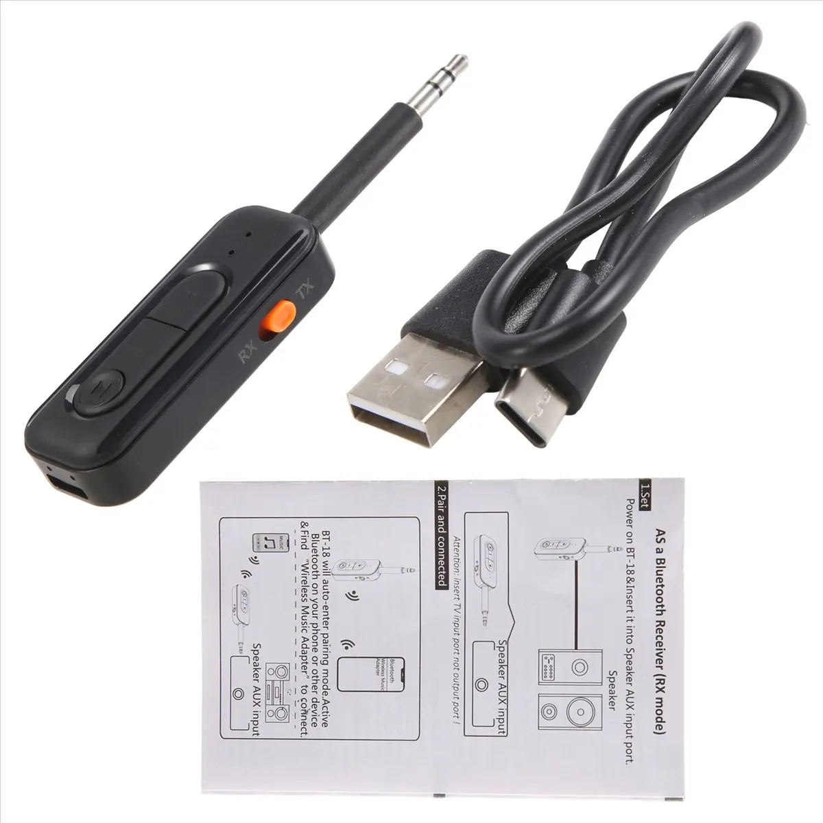 A23G 2 in 1 수신기 송신기 5.2 블루투스 3.5mm AUX 스테레오 무선 오디오 어댑터(헤드폰 TV 오디오용 마이크 포함)