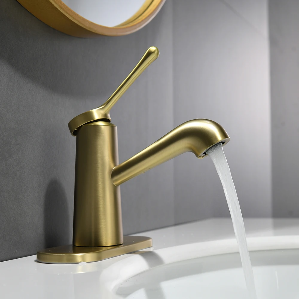 

Basin Faucets Modern Gold Bathroom Faucet Waterfall faucets Single Hole Cold and Hot Water Tap Basin Faucet Mixer Taps 855872