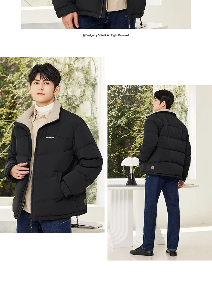 Down Jacket Winter New Three-Proof Top Contrasted Color Versatile Genderless Texture Jacket